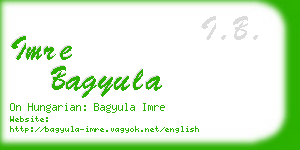 imre bagyula business card